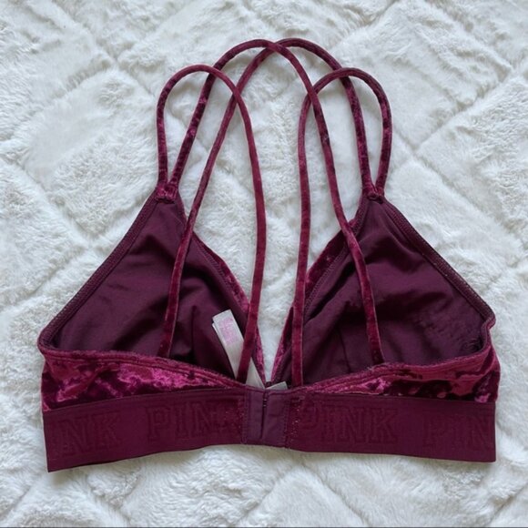 Victoria's Secret PINK | Red Velvet Unlined Strappy Bralette | Size Small - Picture 5 of 12